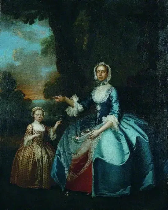 Mme Dawson de Retford et sa fille - George Stubbs image 1 copie de tableau peinte à la main