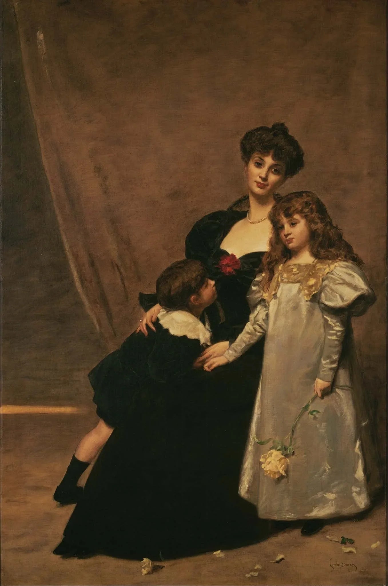 Mme Feydeau et ses enfants - Carolus-Duran image 1 reproduction artisanale de tableau
