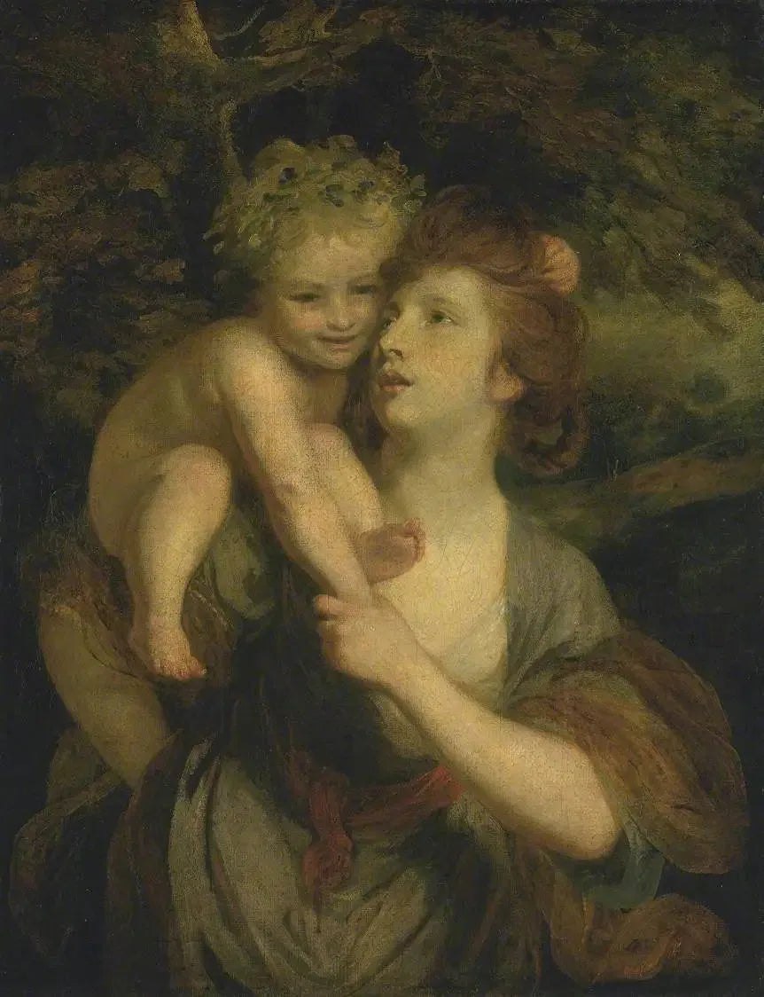 Mme Hartley en nymphe avec un jeune Bacchus - Joshua Reynolds image 1 reproduction réalisée par Alpha Reproduction