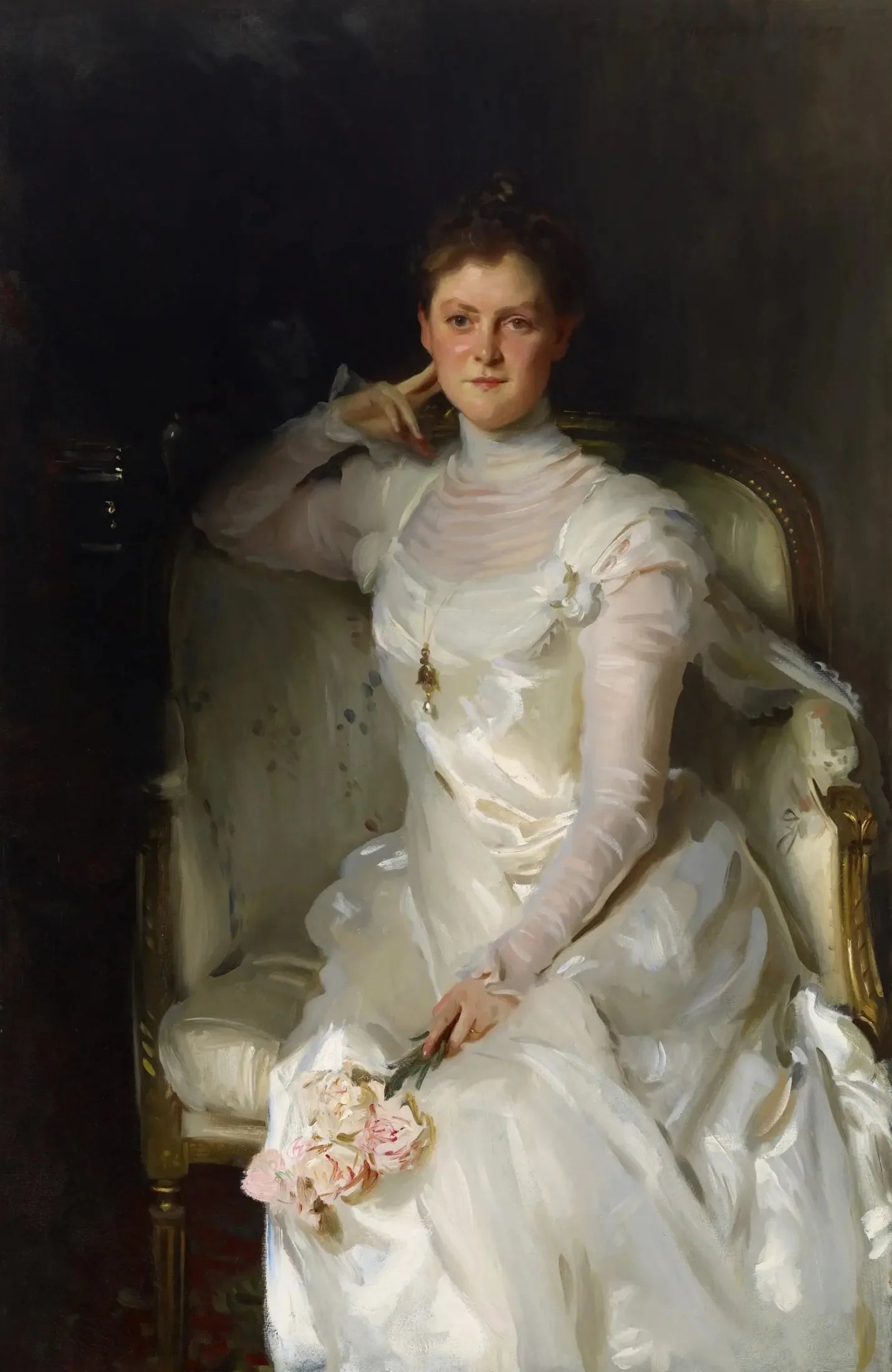 Mme Joshua Montgomery Sears (Sarah Choate Sears) - John Singer Sargent image 1 copie peinte à la main à l’huile