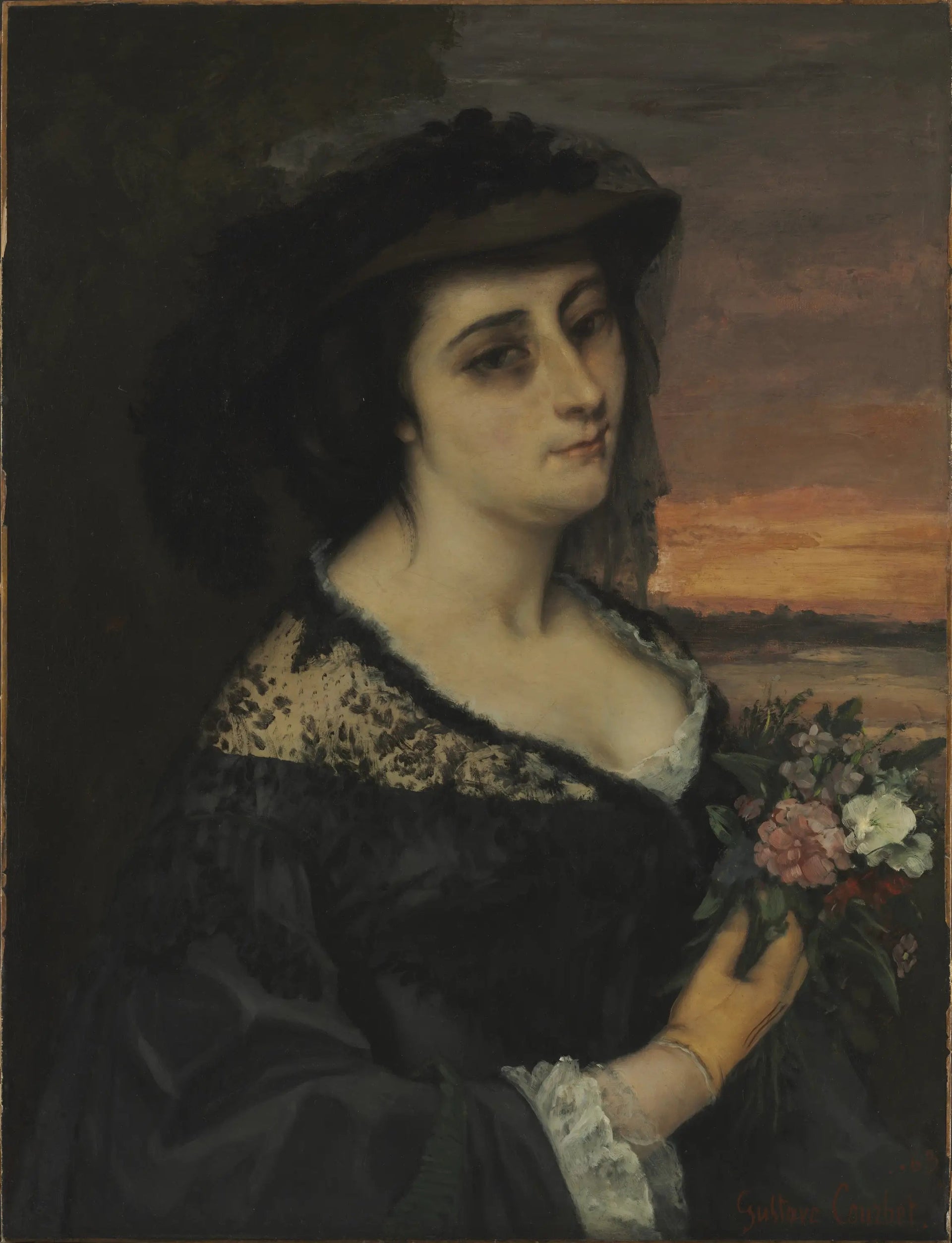 Mme L... (Laure Borreau) - Gustave Courbet image 1 reproduction artisanale de tableau
