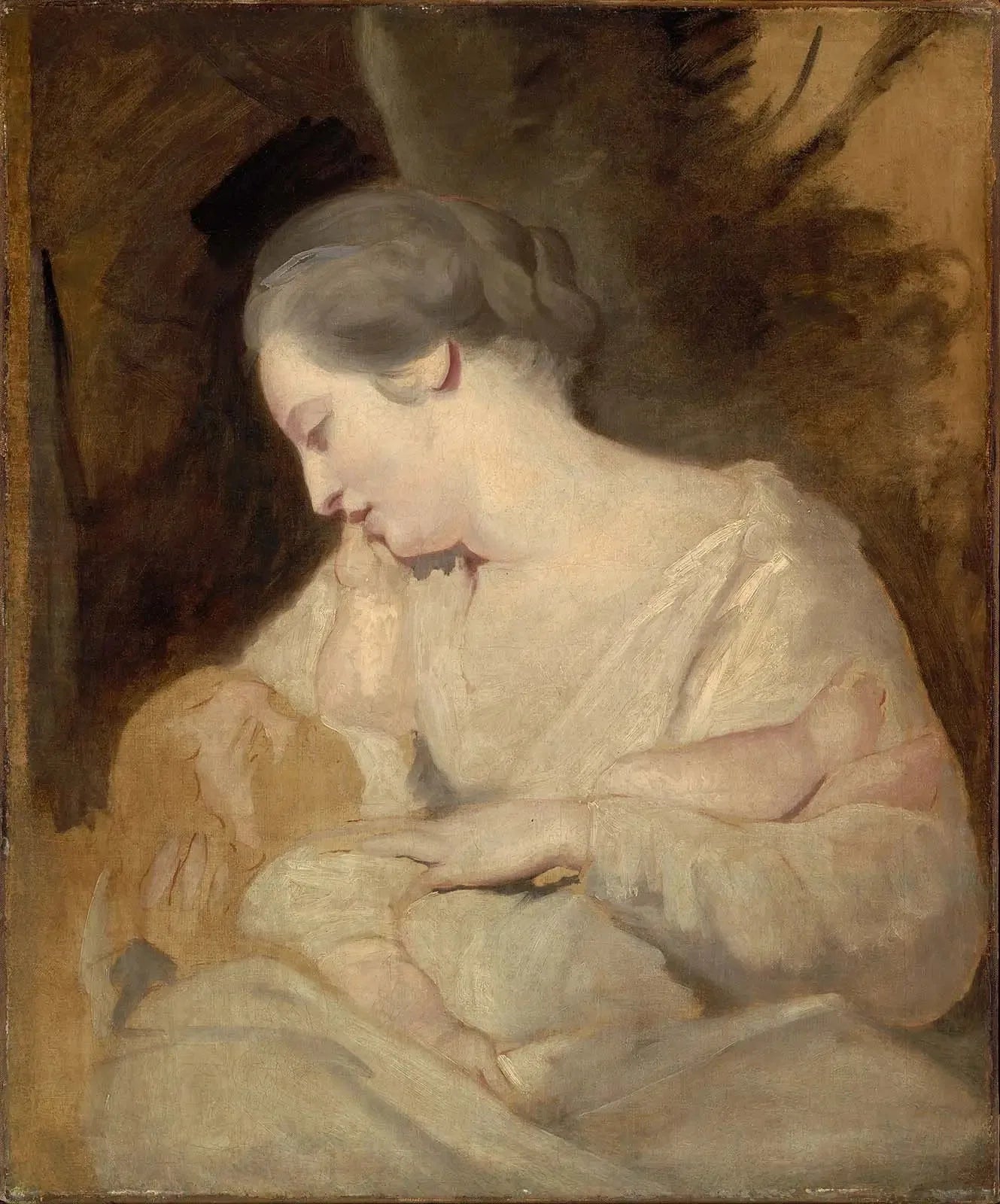 Mme Richard Hoare tenant son enfant - Joshua Reynolds image 1 reproduction de peinture à l’huile