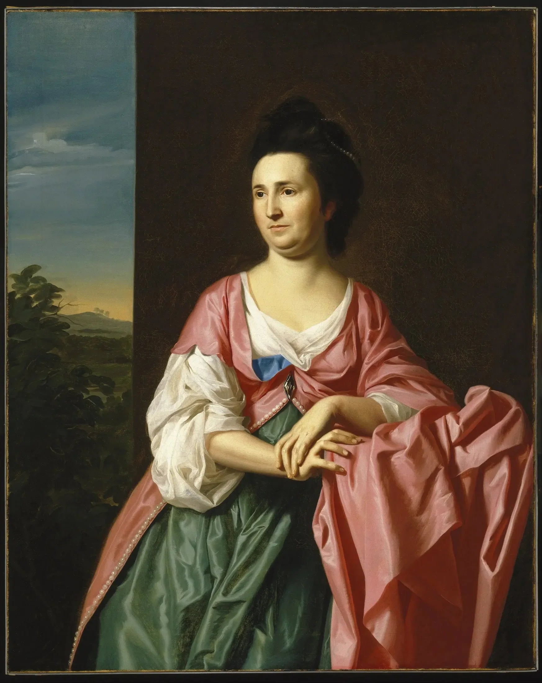 Mme Sylvester Gardiner, née Abigail Pickman, anciennement Mme William Eppes - John Singleton Copley image 1 copie de tableau peinte à la main