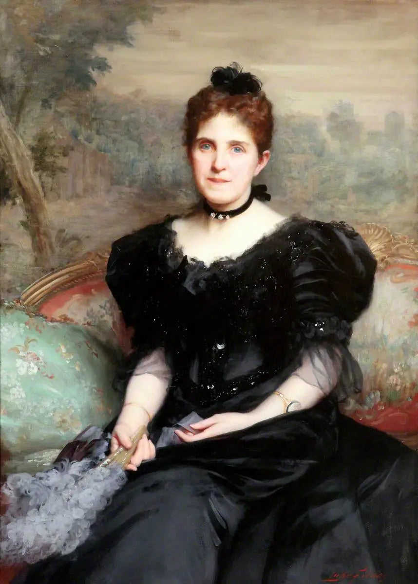 Mme William Hesketh Lever (c.1851–1913), plus tard 1re Lady Lever - Luke Fildes image 1 tableau peint à l’huile sur toile