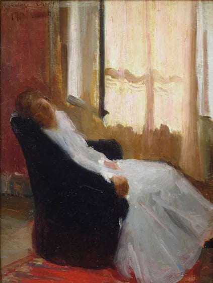 Moça recostada - Estudo para “A convalescente” - Eliseu Visconti image 1 tableau peint à l’huile sur toile