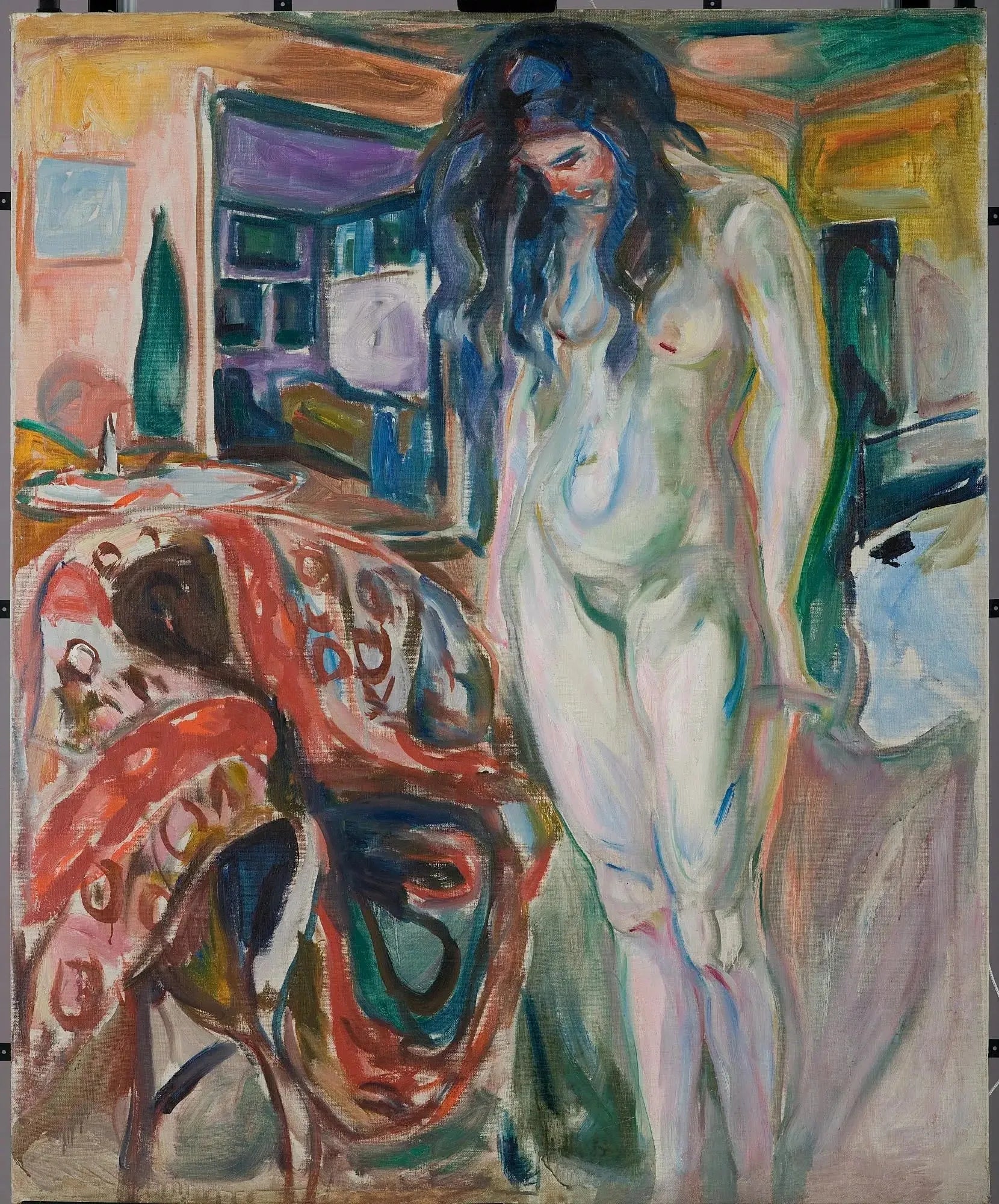 Modèle près de la chaise en osier - Edvard Munch image 1 reproduction réalisée par Alpha Reproduction