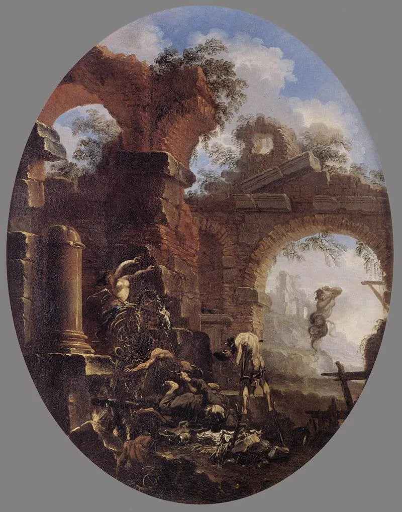 Moine tentée par des démons - Salvator Rosa