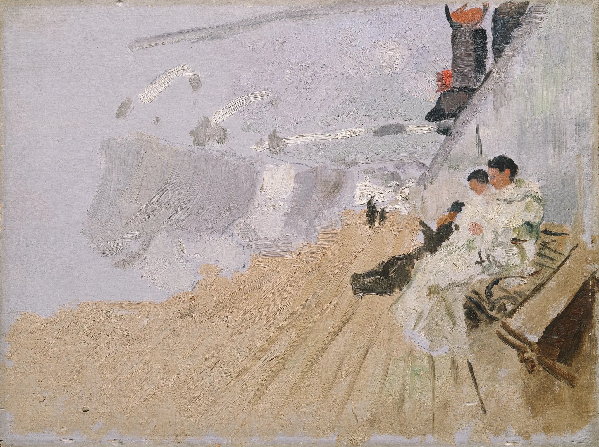 Moines sur le pont - Frits Thaulow image 1 reproduction artisanale de tableau