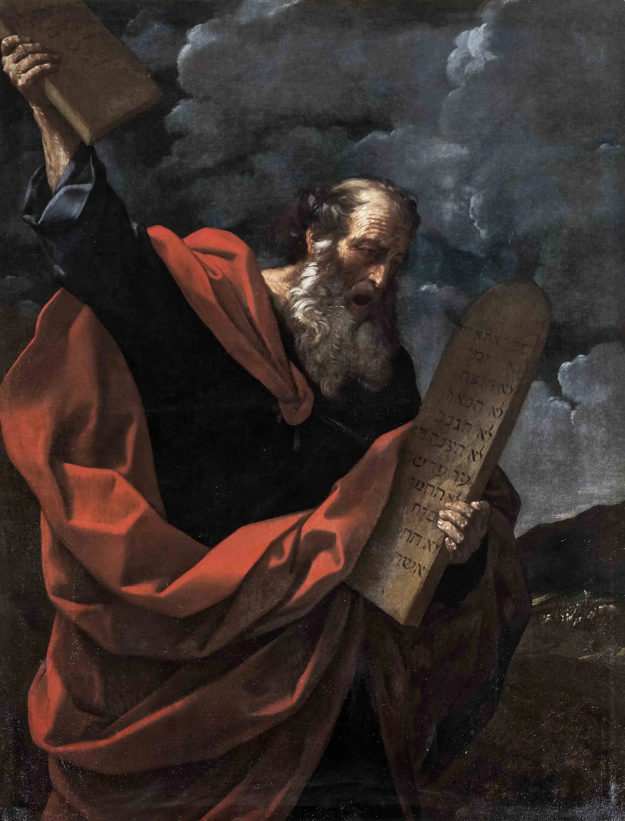 Moïse brisant les Tables de la Loi - Guido Reni image 1 tableau peint à l’huile sur toile