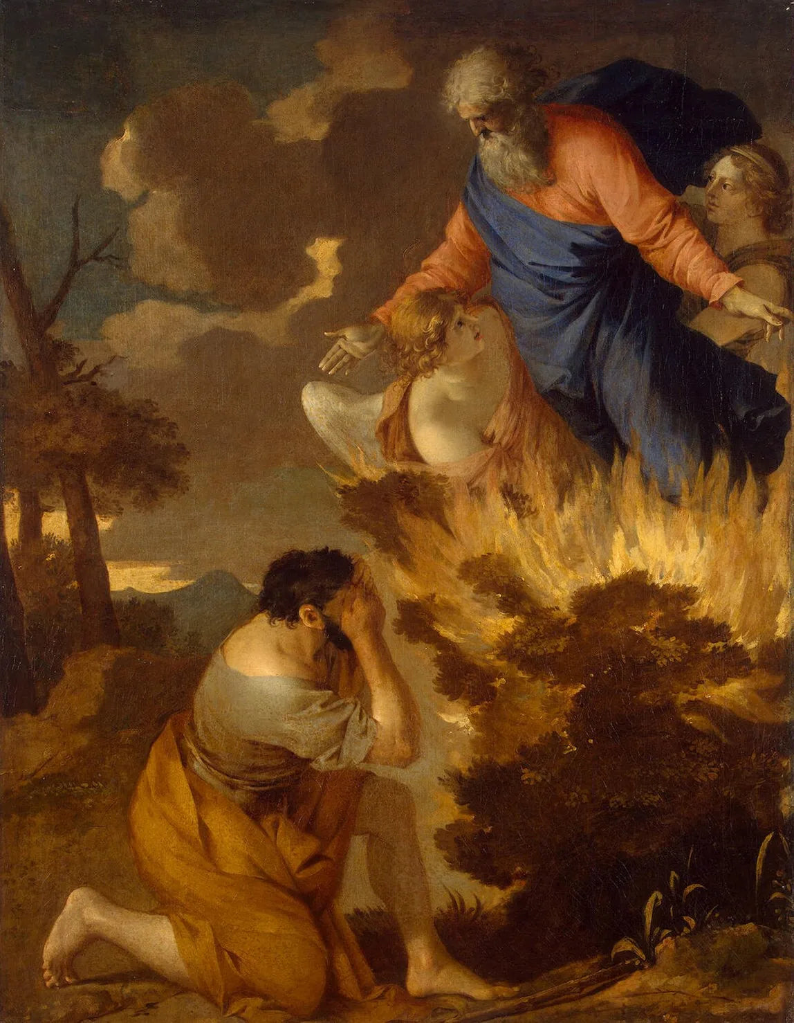 Moïse et le buisson ardent - Sébastien Bourdon image 1 tableau peint à l’huile sur toile