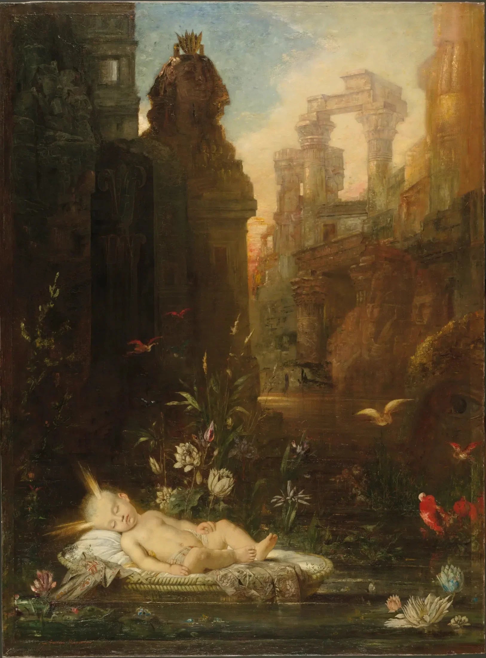 Moïse exposé sur le Nil - Gustave Moreau image 1 reproduction d’œuvre d’art à l’huile