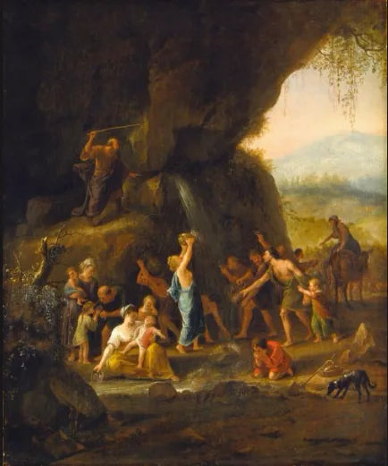 Moïse faisant jaillir l'eau du rocher - Jan Steen