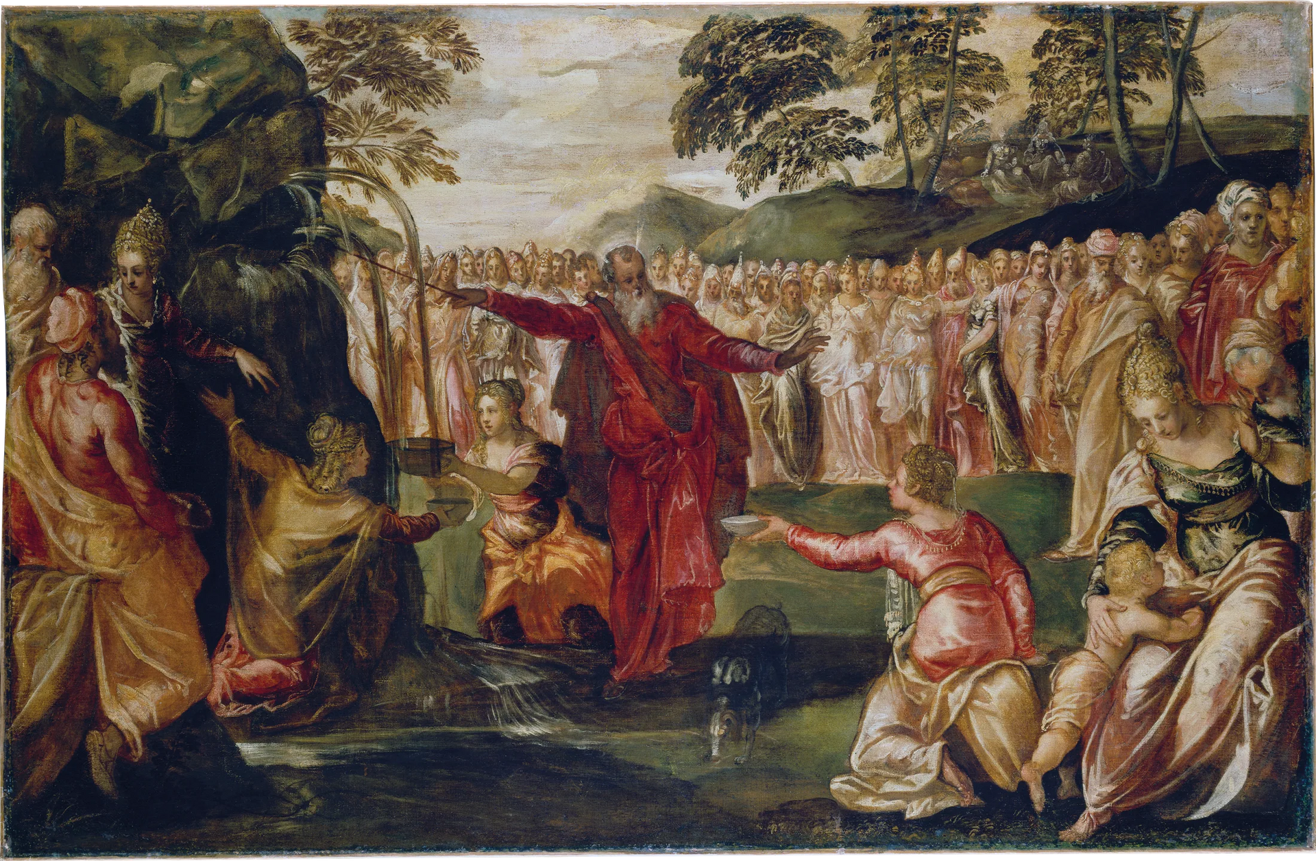 Moïse frappant le rocher - Jacopo Tintoretto image 1 reproduction d’œuvre d’art à l’huile