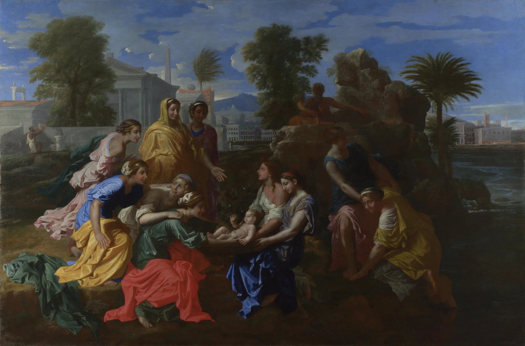 Moïse sauvé des eaux - Nicolas Poussin image 1 reproduction d’œuvre d’art à l’huile