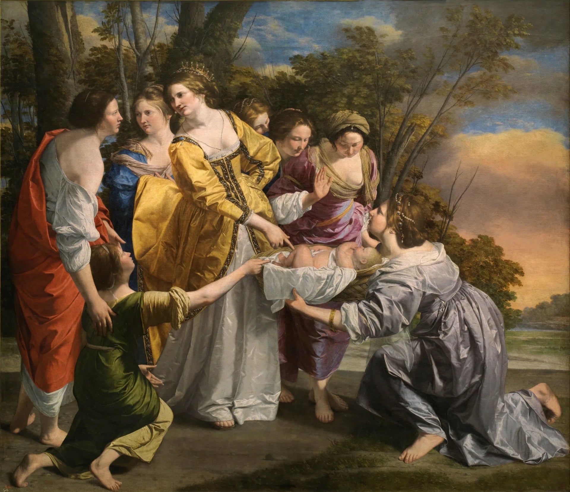 Moïse sauvé des eaux - Orazio Gentileschi image 1 copie peinte à la main à l’huile