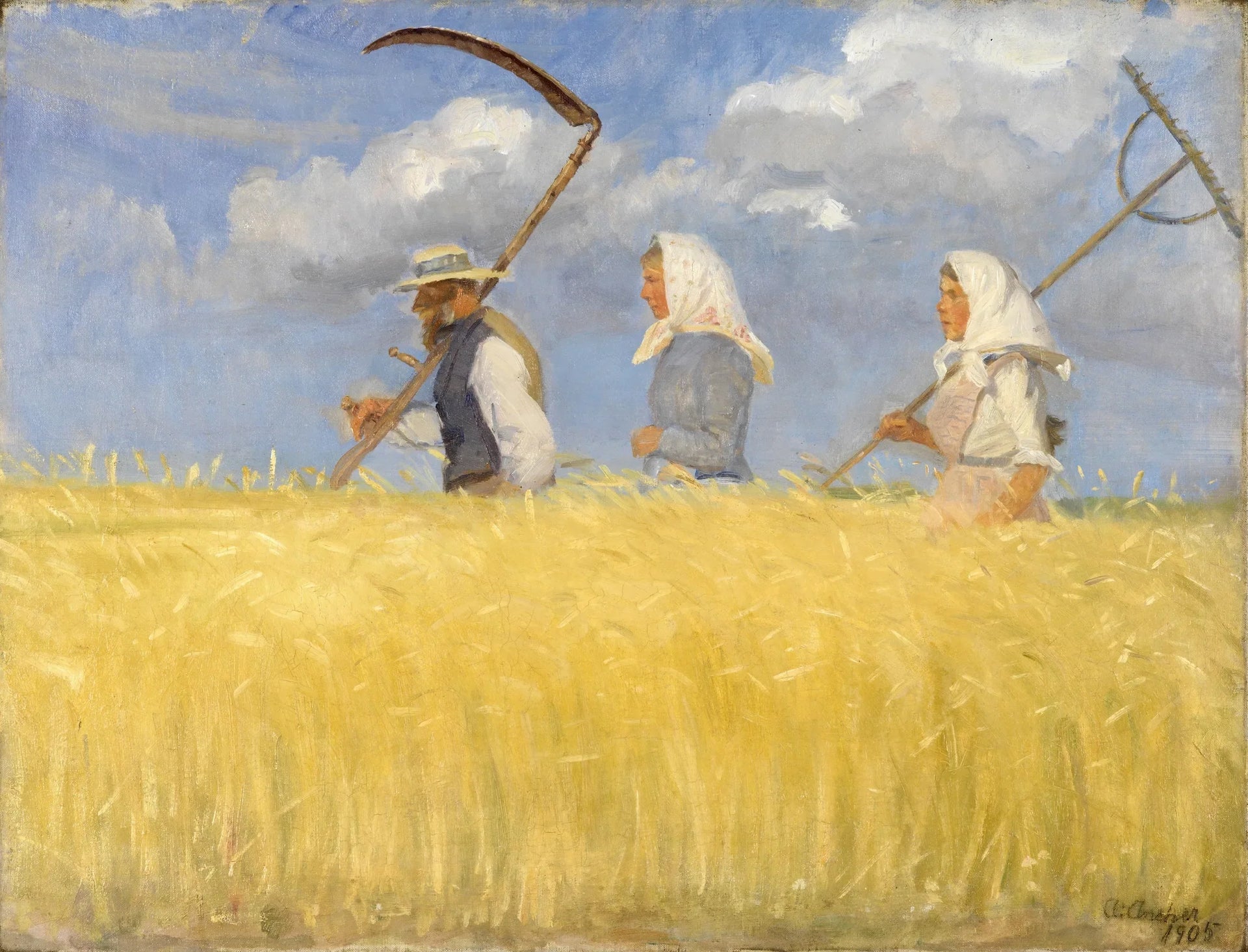 Moissonneurs - Anna Ancher image 1 tableau peint à l’huile sur toile