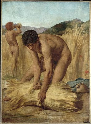 Moissonneurs dans la campagne romaine - Jules-Élie Delaunay image 1 tableau peint à l’huile sur toile