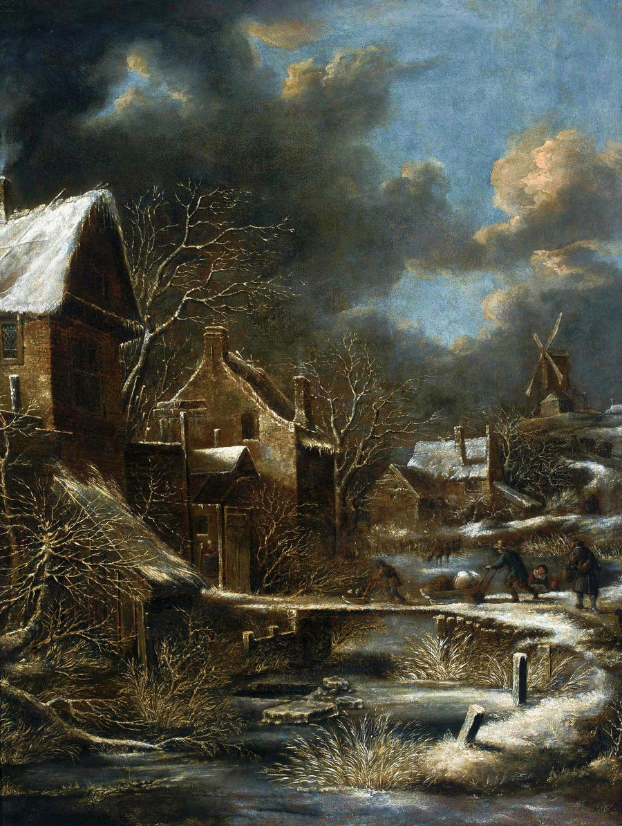 Paysage d’hiver avec village - Klaes Molenaer