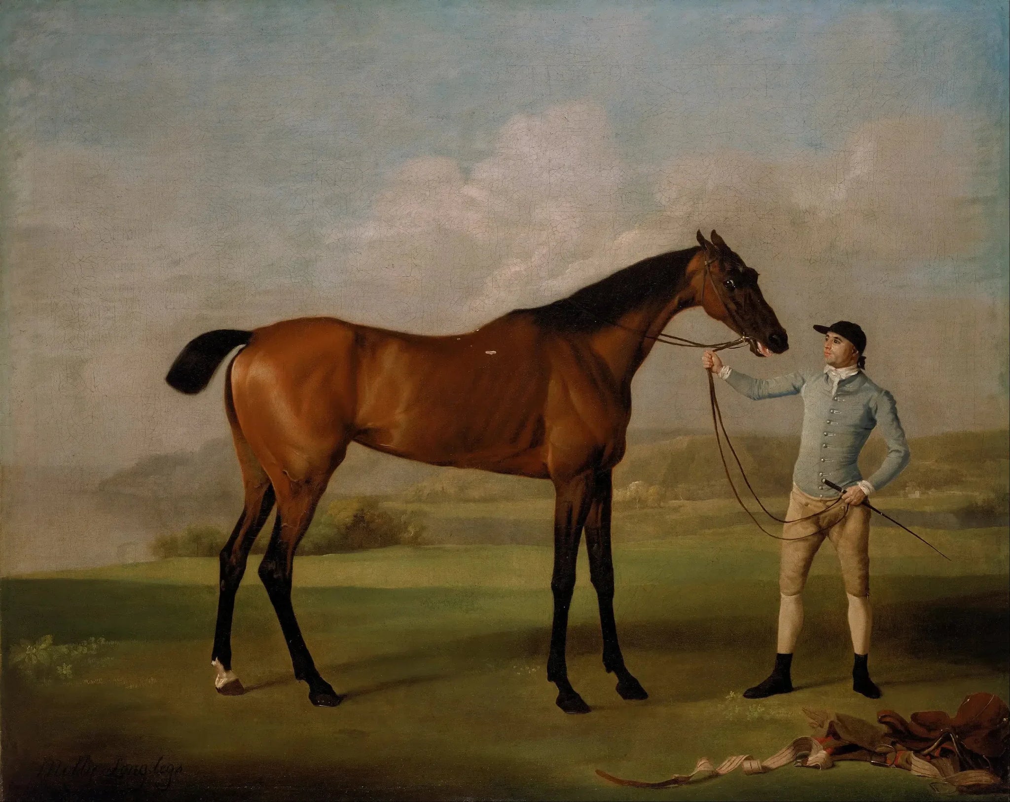 Molly longues jambes avec son jockey - George Stubbs image 1 reproduction de peinture à l’huile