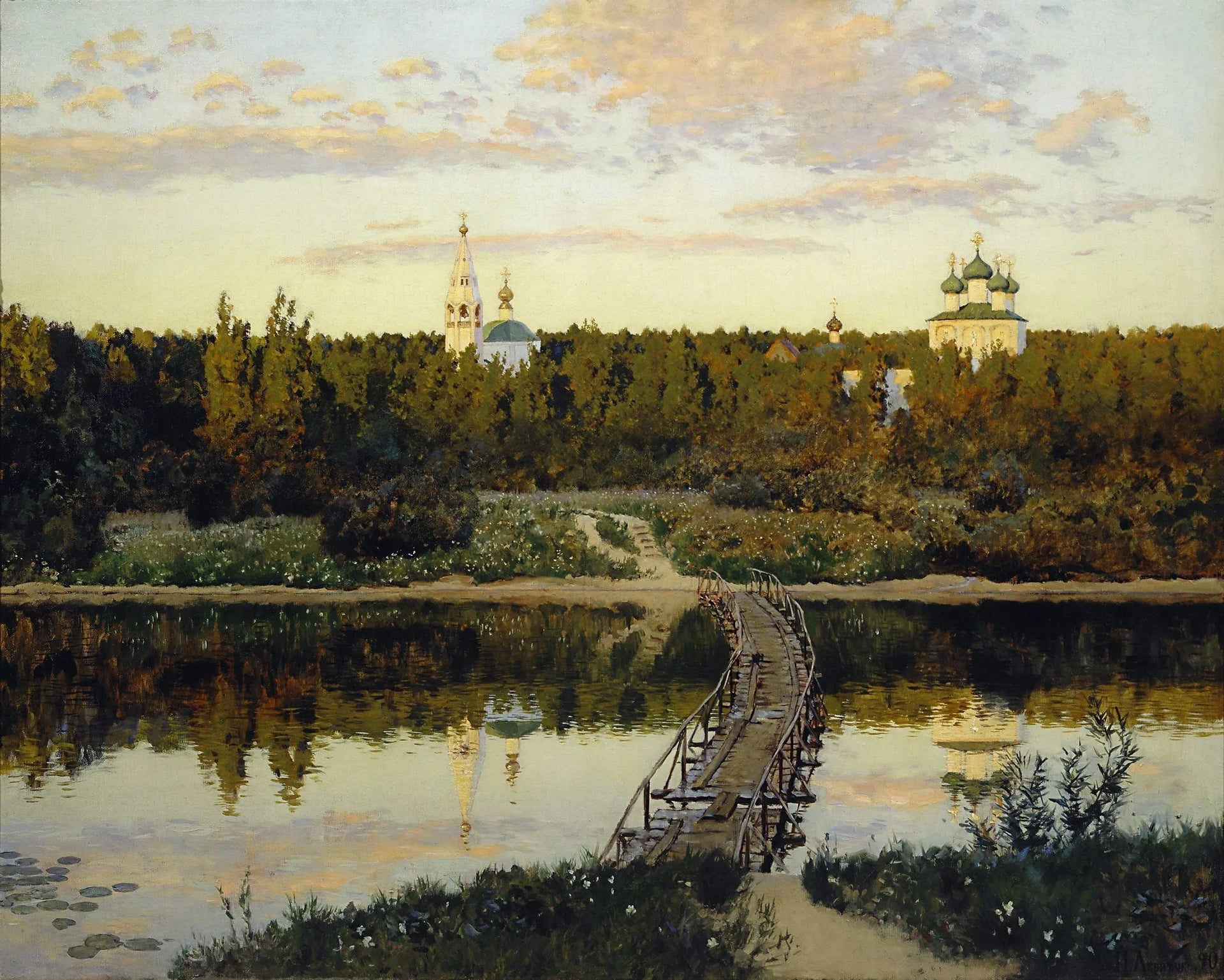Monastère silencieux - Isaac Levitan image 1 copie peinte à la main à l’huile