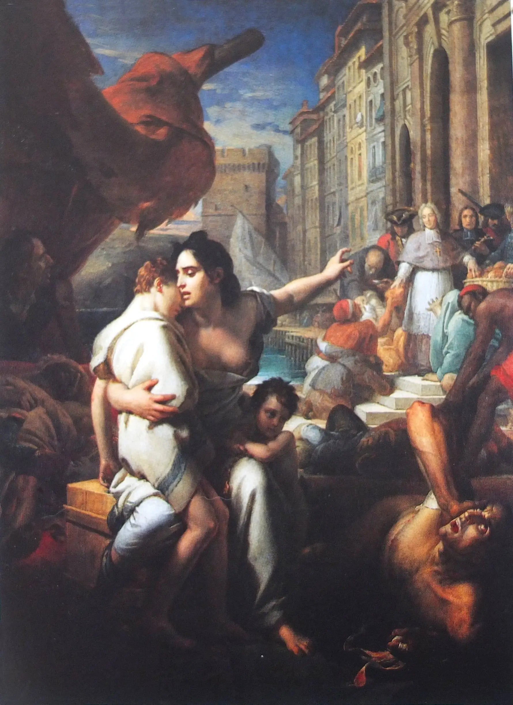 Monseigeur de Belzunce pendant la peste de 1721 à Marseille - François Gérard image 1 reproduction de peinture à l’huile