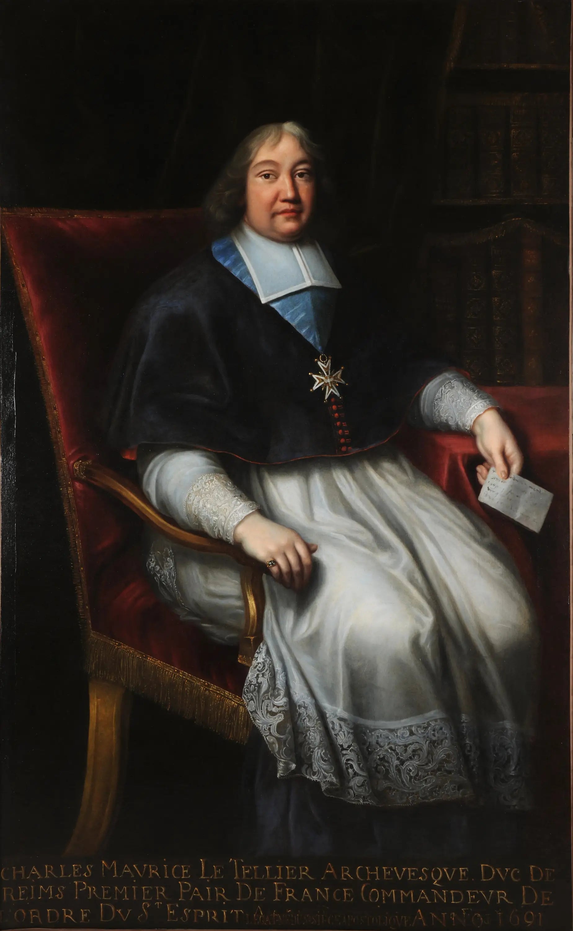 Monseigneur Charles-Maurice Le Tellier - Pierre Mignard image 1 reproduction de peinture à l’huile