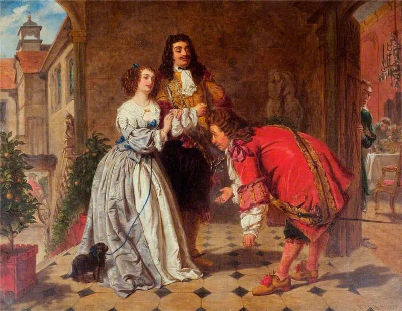 Monsieur Jourdain recevant ses invités (extrait du Bourgeois Gentilhomme de Molière) - William Powell Frith image 1 copie de tableau peinte à la main