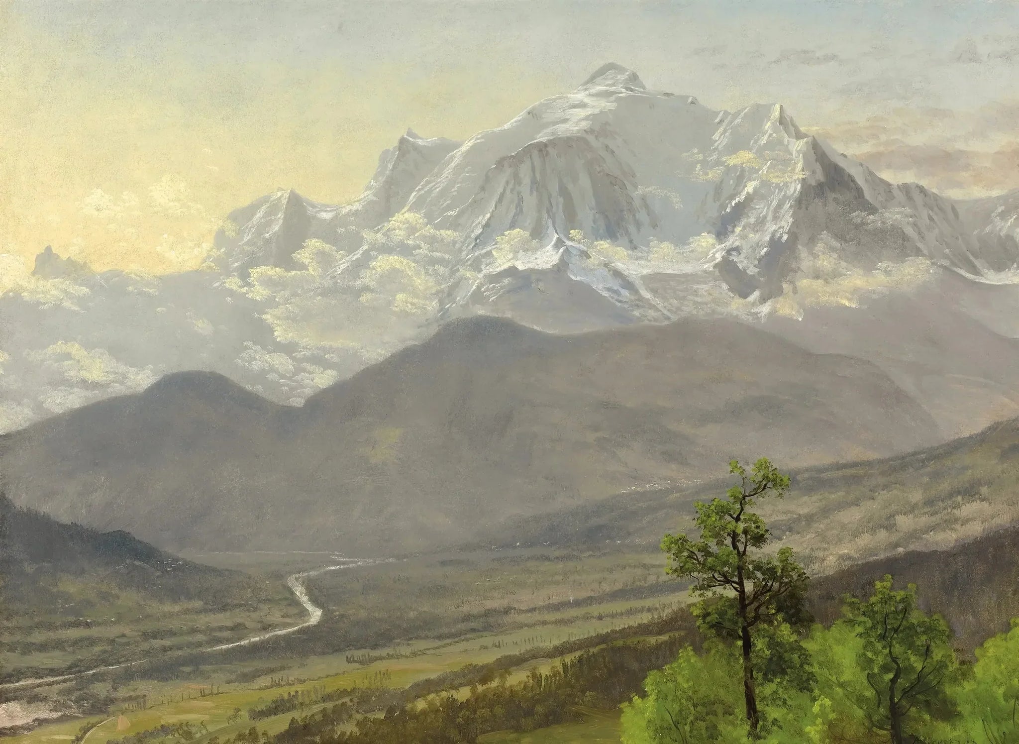 Mont Blanc - Albert Bierstadt image 1 reproduction de peinture à l’huile
