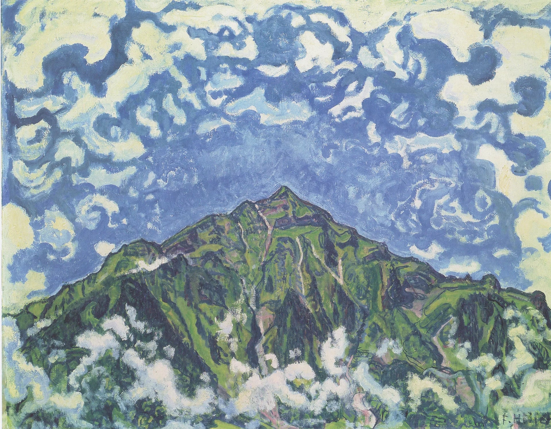 Mont Niesen vu de Heustrich - Ferdinand Hodler image 1 copie peinte à la main à l’huile