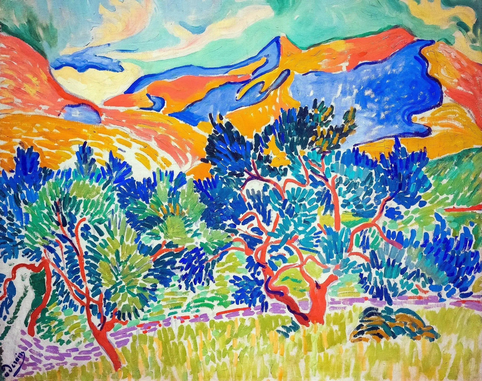 Montagnes à Collioure - André Derain image 1 copie de tableau peinte à la main