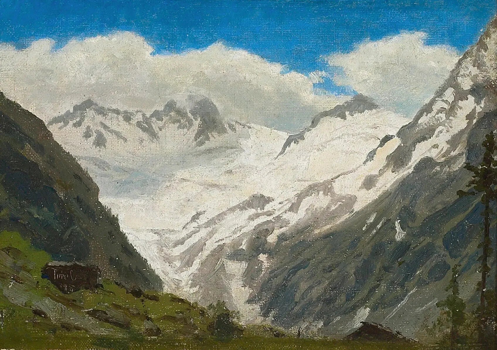Montagnes enneigées. Tyrol. - Peder Severin Krøyer image 1 copie de tableau peinte à la main