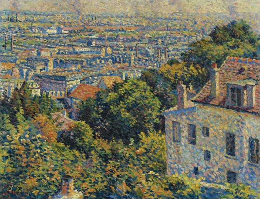 Montmartre, de la rue Cortot. Vue vers Saint-Denis - Maximilien Luce image 1 reproduction artisanale de tableau