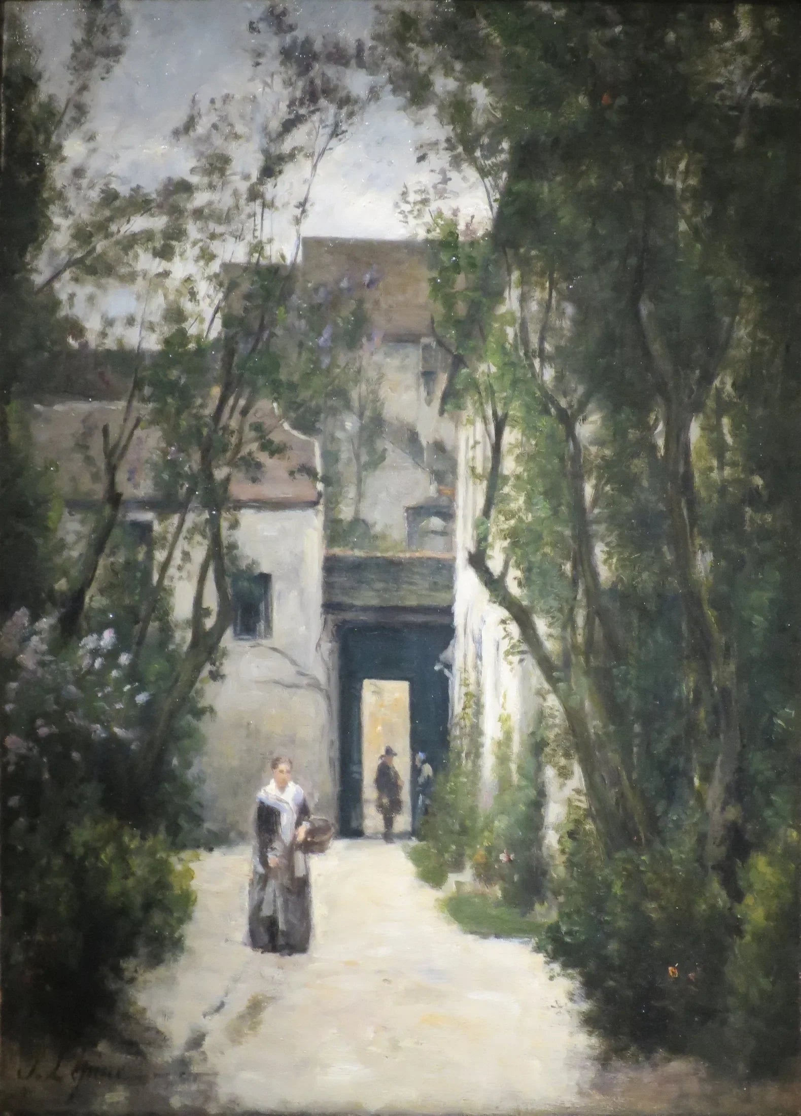 Montmartre. Une cour rue de la Fontenelle - Stanislas Lépine image 1 copie peinte à la main à l’huile