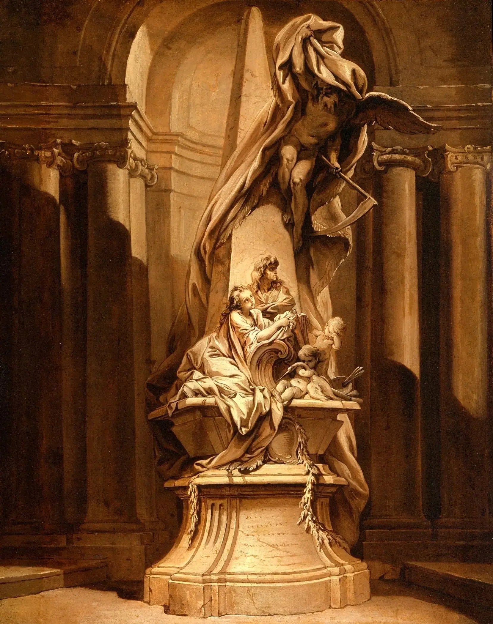Monument à Mignard - François Boucher image 1 reproduction d’œuvre d’art à l’huile