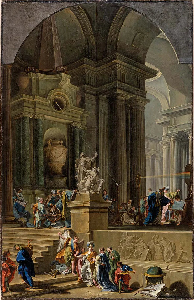 Monument allégorique à Sir Isaac Newton - Giovanni Battista Pittoni image 1 tableau peint à l’huile sur toile