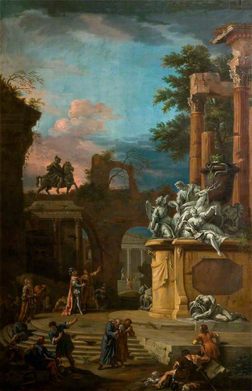 Monument imaginaire à William Cavendish (1640-1707), 1er duc de Devonshire - Sebastiano Ricci image 1 tableau peint à l’huile sur toile