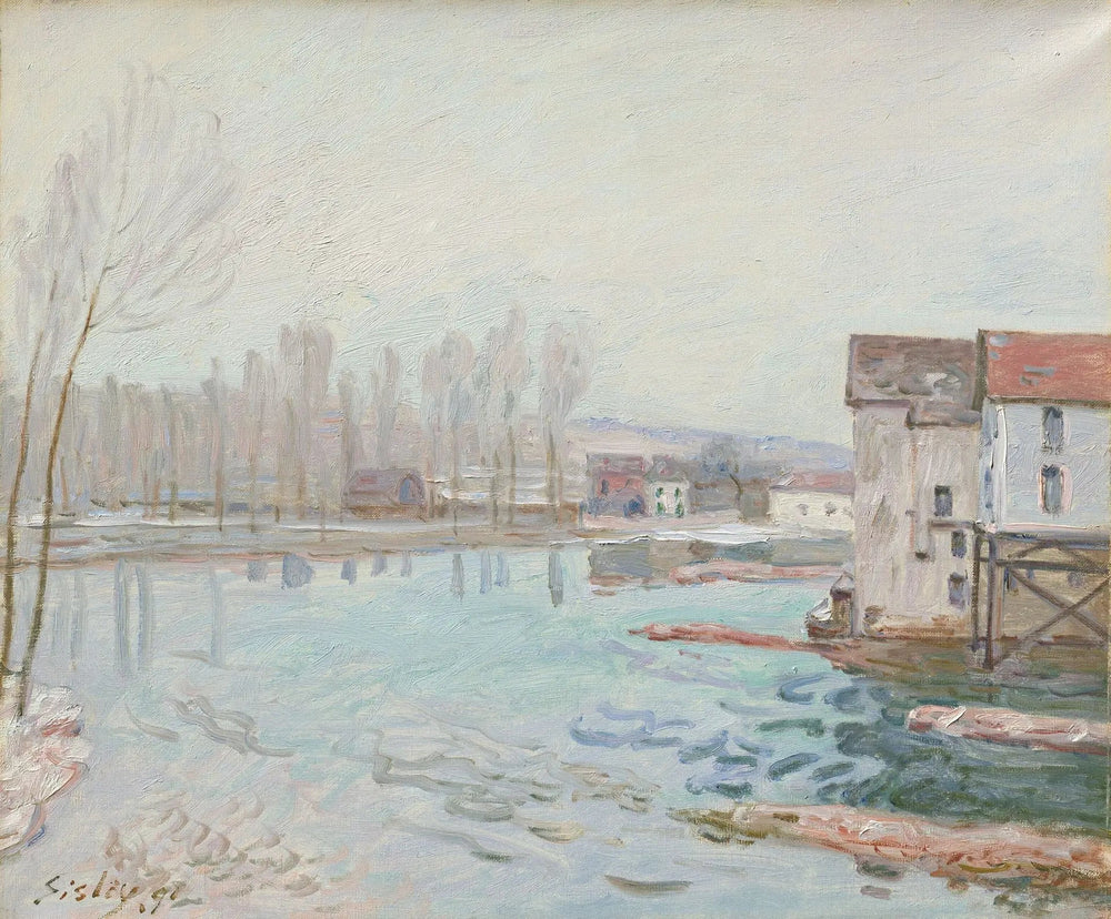 Moret en hiver - Alfred Sisley image 1 tableau peint à l’huile sur toile