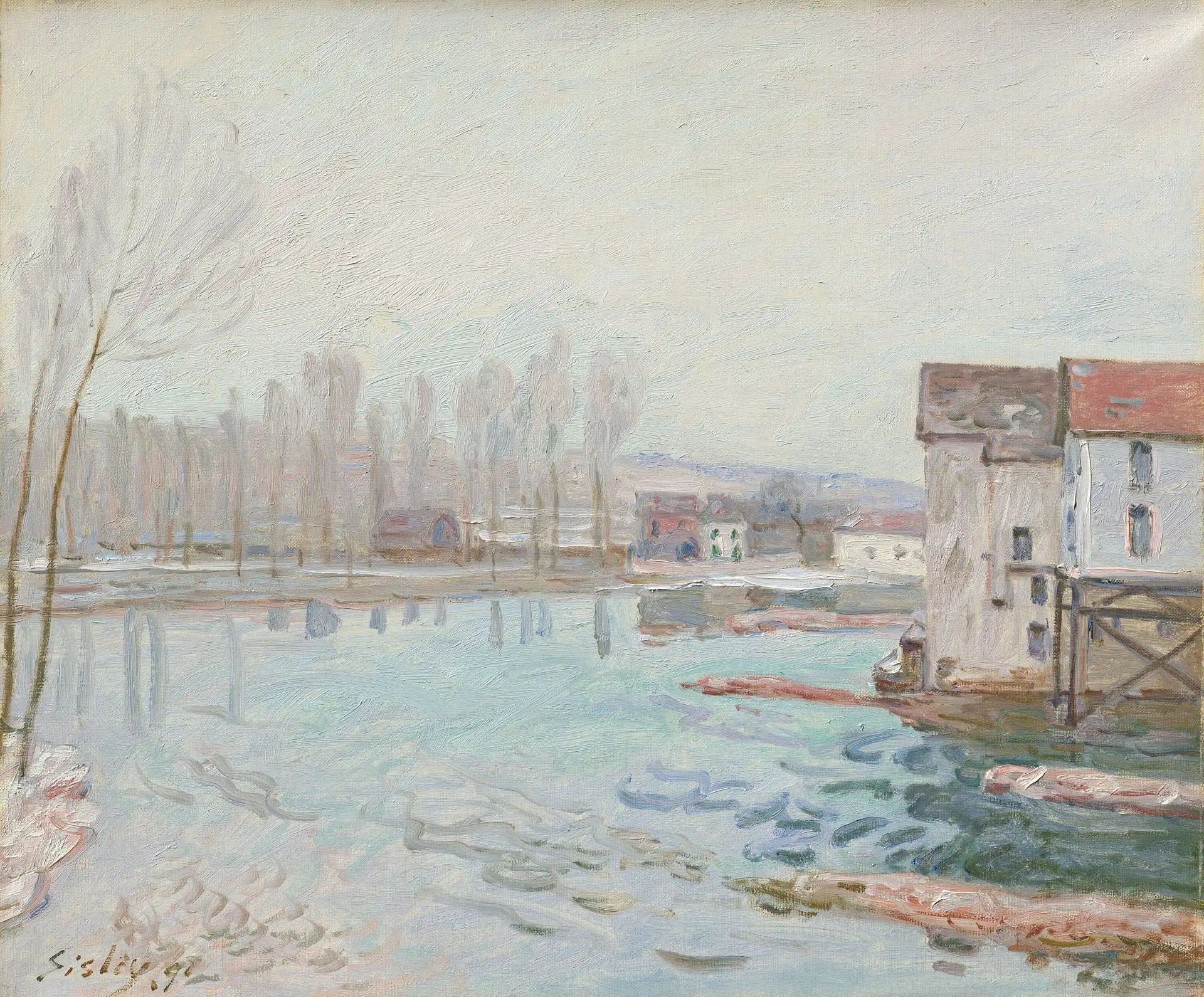 Moret en hiver - Alfred Sisley image 1 tableau peint à l’huile sur toile