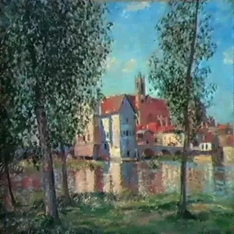Moret-sur-Loing : Soleil du matin - Alfred Sisley image 1 copie peinte à la main à l’huile