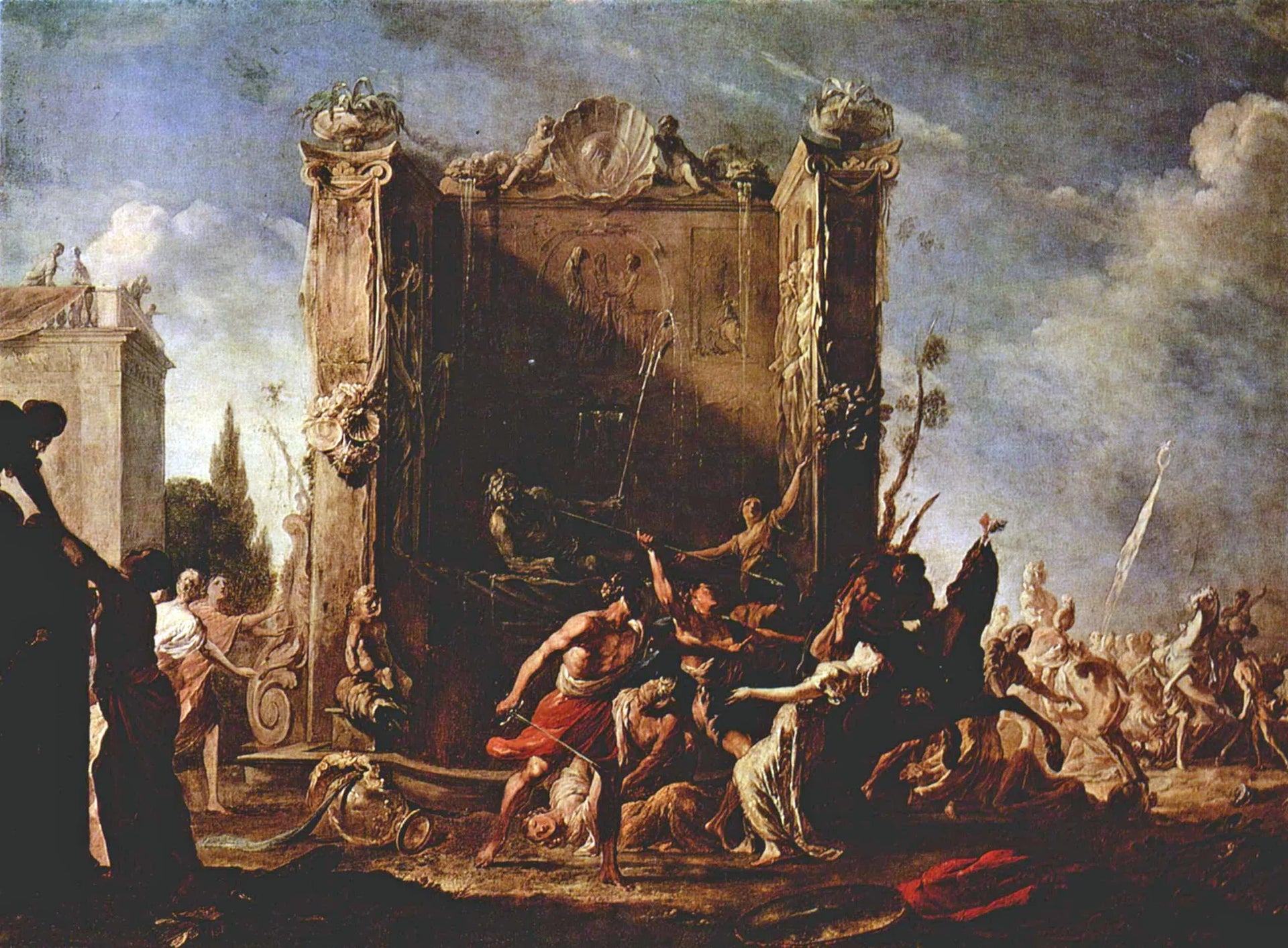 Mort de la fille de Spurius Tarpeus - Johann Heinrich Schönfeld image 1 copie de tableau peinte à la main