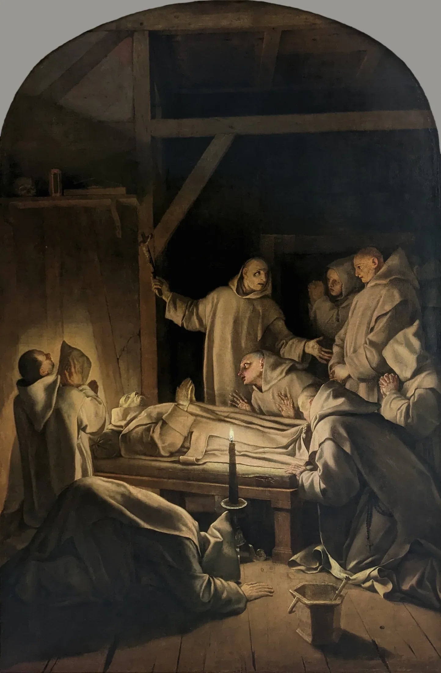 Mort de Saint Bruno - Eustache Le Sueur image 1 tableau peint à l’huile sur toile