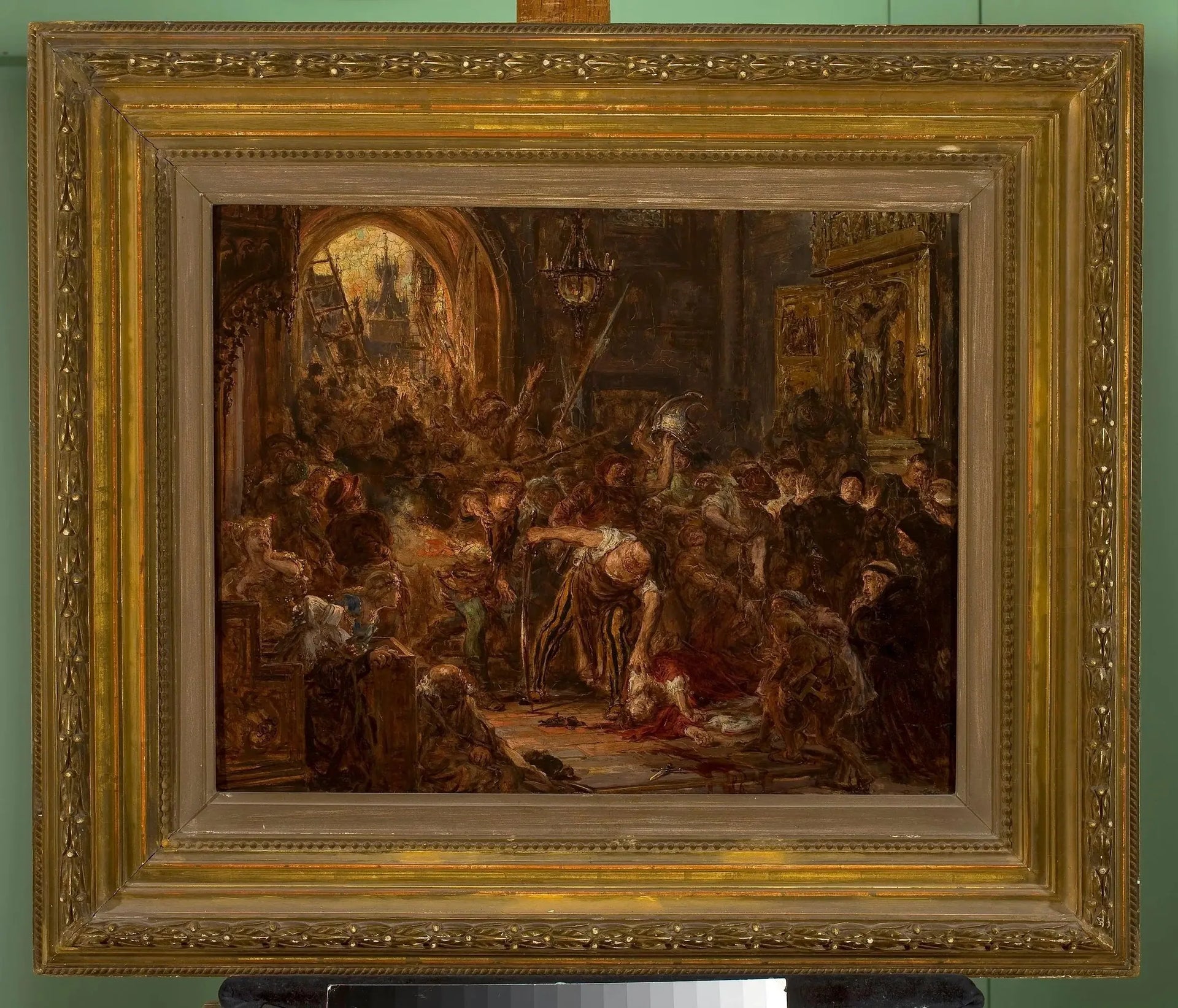 Mort de Tęczyński dans l'église franciscaine - Jan Matejko image 1 copie de tableau peinte à la main