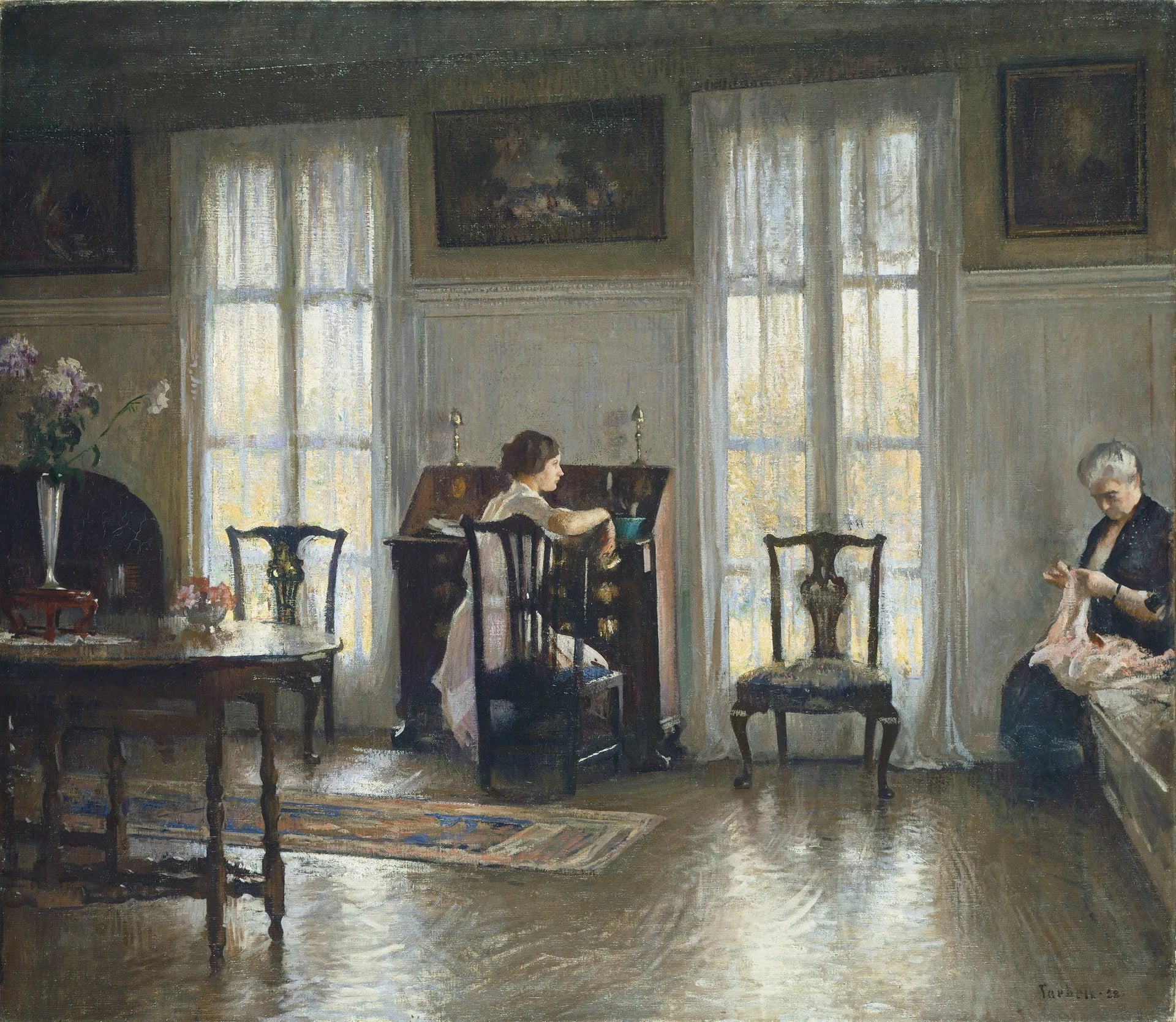 Mother and Mary - Edmund Charles Tarbell image 1 reproduction réalisée par Alpha Reproduction