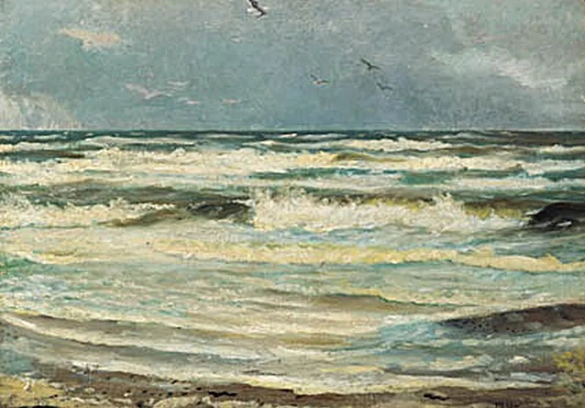 Mouettes à Skagen Sønderstrand. - Michael Peter Ancher