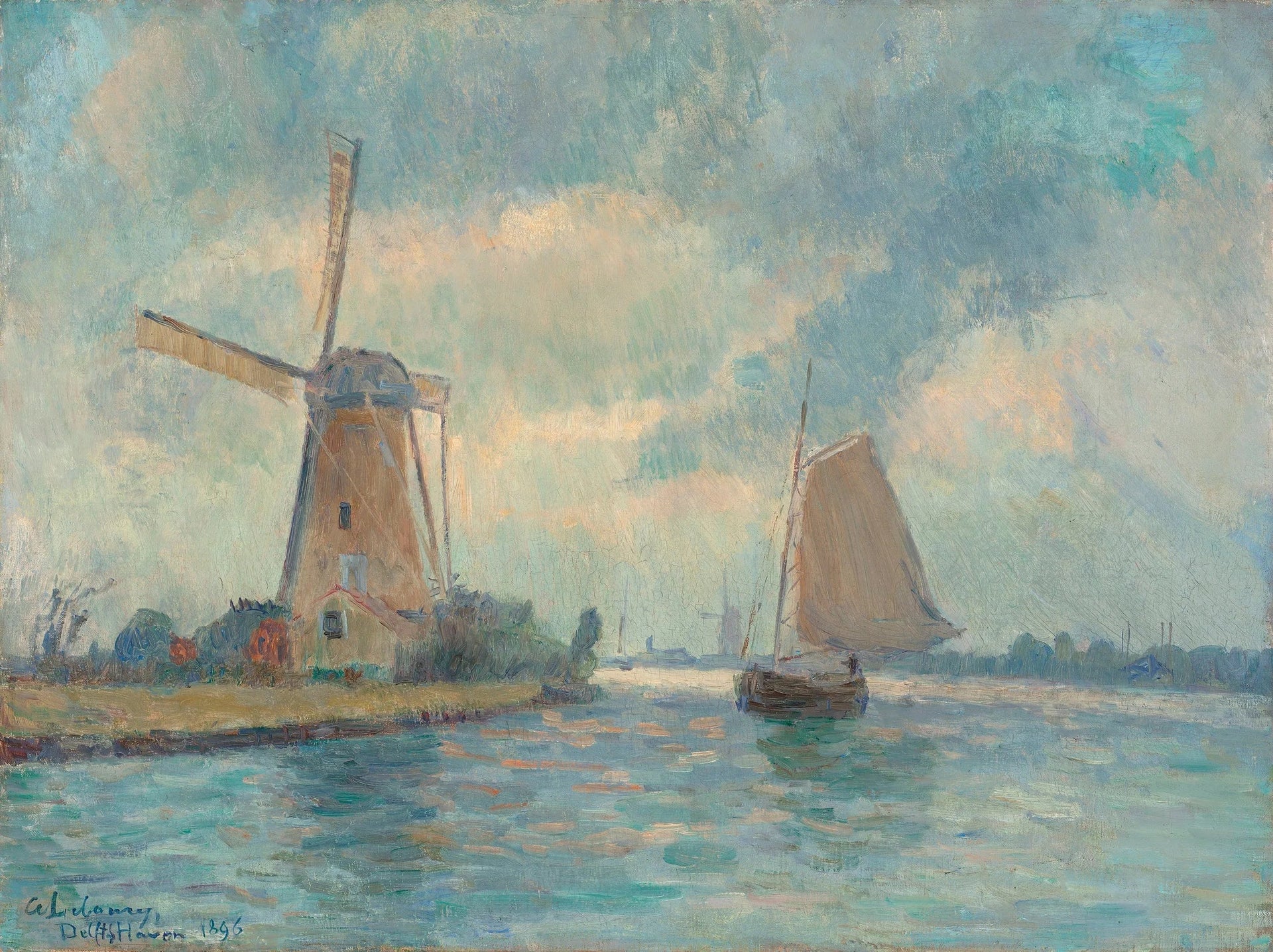 Moulin à Delft - Albert Lebourg image 1 copie peinte à la main à l’huile