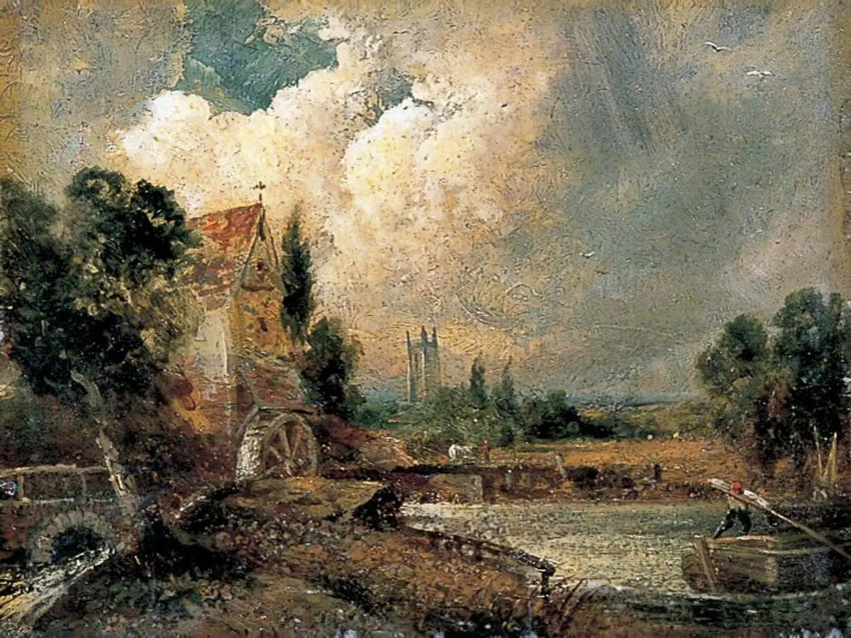 Moulin à eau à Flatford, Kent - John Constable image 1 reproduction artisanale de tableau