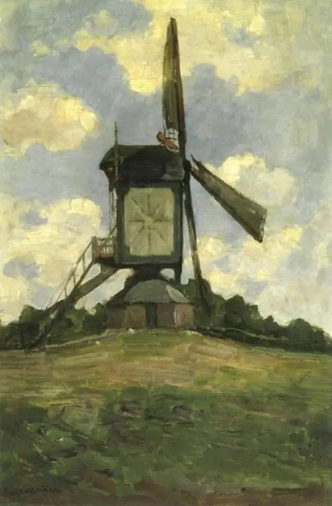 Moulin à poste à Heeswijk, vue latérale - Piet Mondrian image 1 reproduction artisanale de tableau