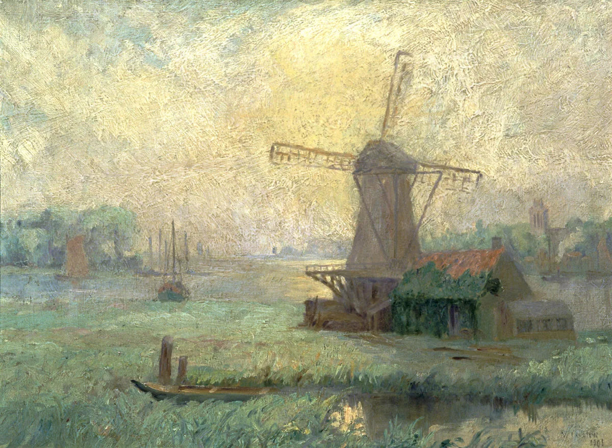Moulin à vent, Hollande - Maurice Galbraith Cullen image 1 reproduction artisanale de tableau
