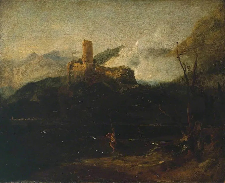 Mountain Scene with Castle, Probably Martigny - J. M. W. Turner