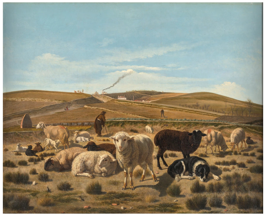 Moutons se reposant en hâte devant les murs de la Puerta de Atocha - Mariano de la Roca y Delgado